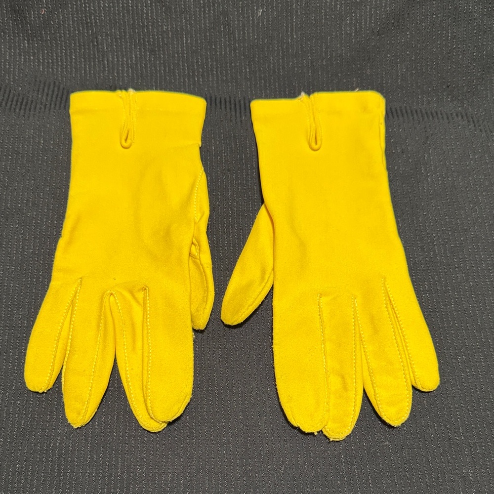 Vintage Bright Yellow stretch Gloves